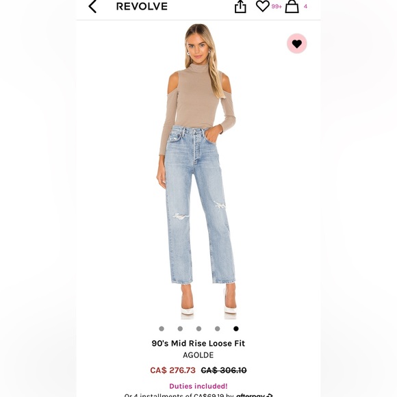 Agolde 90’s mid rise loose denim size 29 - Picture 1 of 3